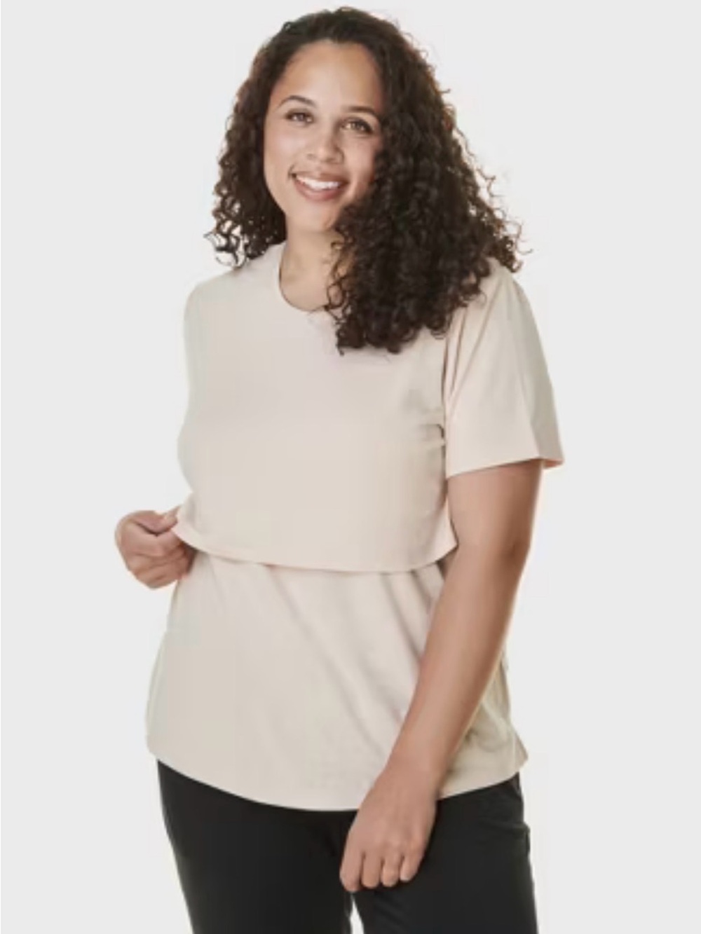 Bravado soft beige Short-Sleeve lift up nursing t-shirt